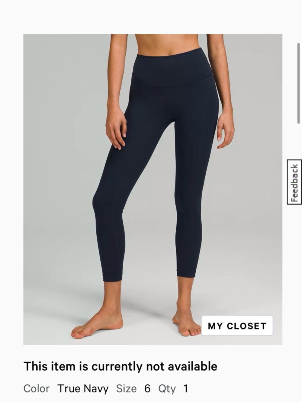 lululemon navy high-rise workout leggings